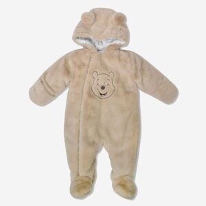 Disney`s Winnie the Pooh Faux Fur Pramsuit - Brown, 0-3 Months